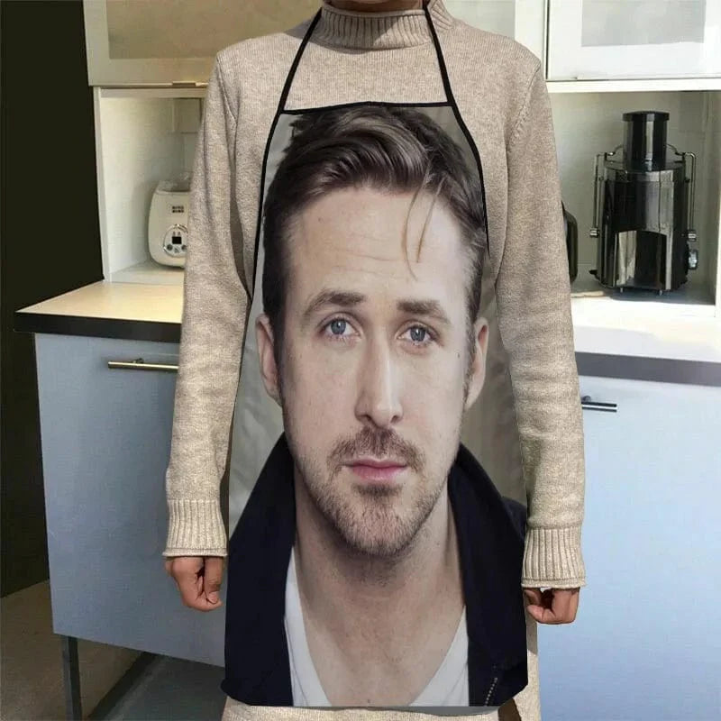 Köksförkläde med tryck Ryan Gosling - Tillbehör för kockar och servitörer - 50x75cm, Oxfordtyg - SQPILLW 1 / 68x95cm