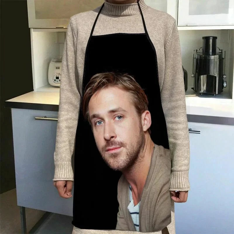 Ryan Gosling-tryck förkläde - Kockservettstillbehör - 50x75 cm, Oxford-tyg - SQPILLW 6 / 68x95 cm