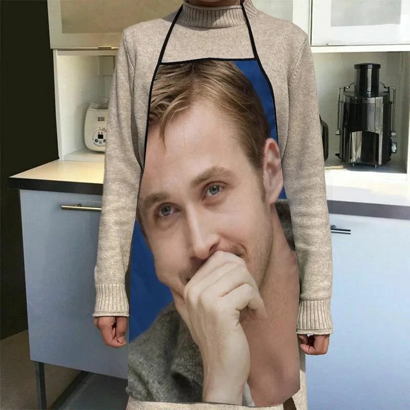 Köksförkläde med tryck av Ryan Gosling - Tillbehör för kockar och servitörer - 50x75cm, Oxford-tyg - SQPILLW 7 / 68x95cm