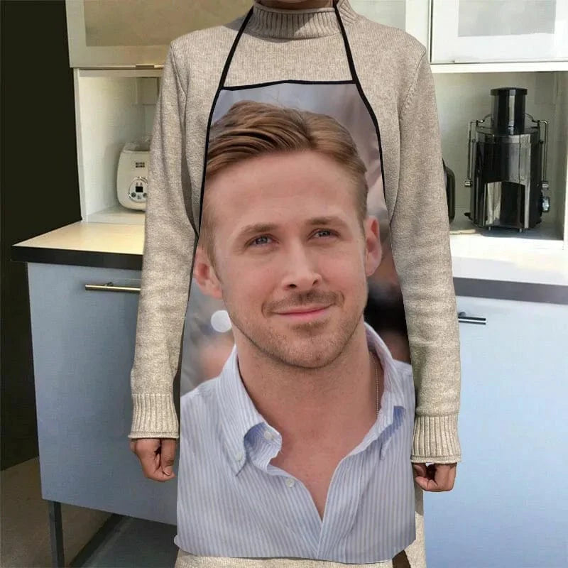 Köksskydd med tryck av Ryan Gosling - Tillbehör för Kock och Servitör - 50x75 cm, Oxfordtyg - SQPILLW 9 / 68x95 cm