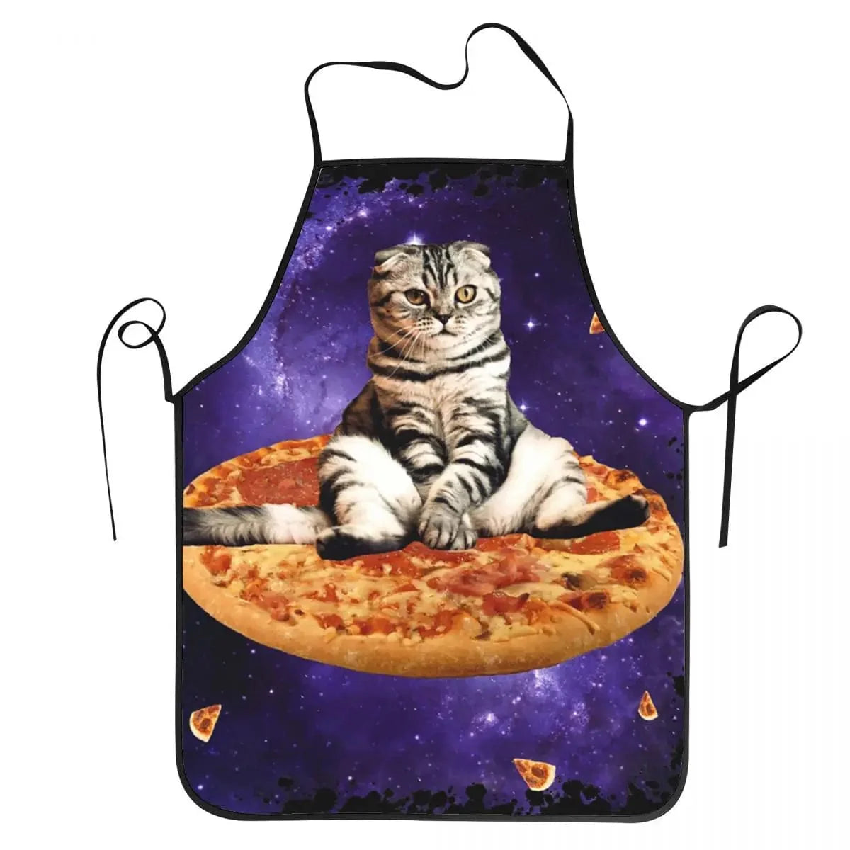 Köksförkläde Pizza Katt Rymd Meme Unisex humoristisk - Oxford - För kockar 10 / 50X75cm