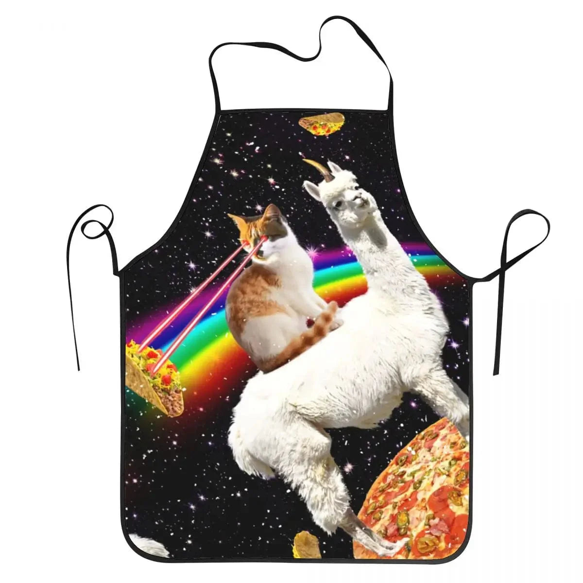 Humoristisk pizza köksförkläde katt utrymme meme unisex - Oxford - För kockar 6 / 50X75cm