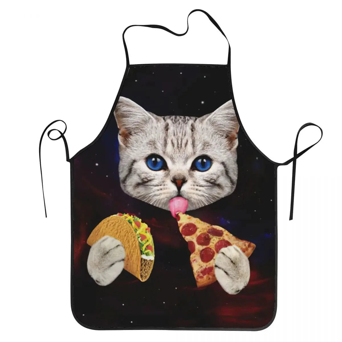 Pizzaköksförkläde Katt Rymd Meme Unisex humoristiskt - Oxford - För kockar 9 / 68X95cm