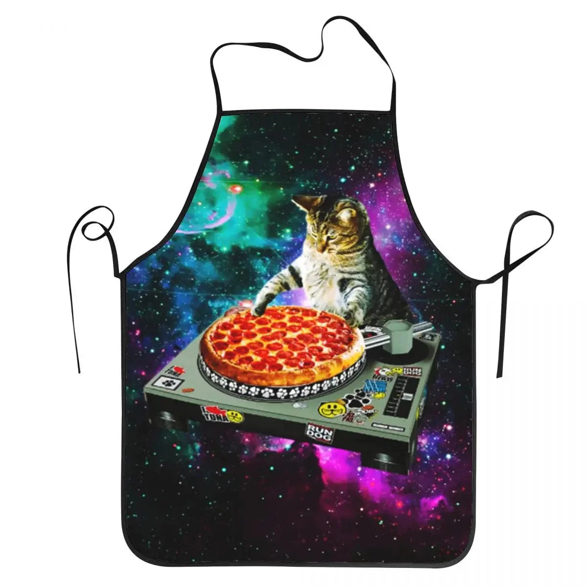 Köksförkläde Pizza Katt Rymd Meme Unisex - Humoristisk för Kock 50X75cm