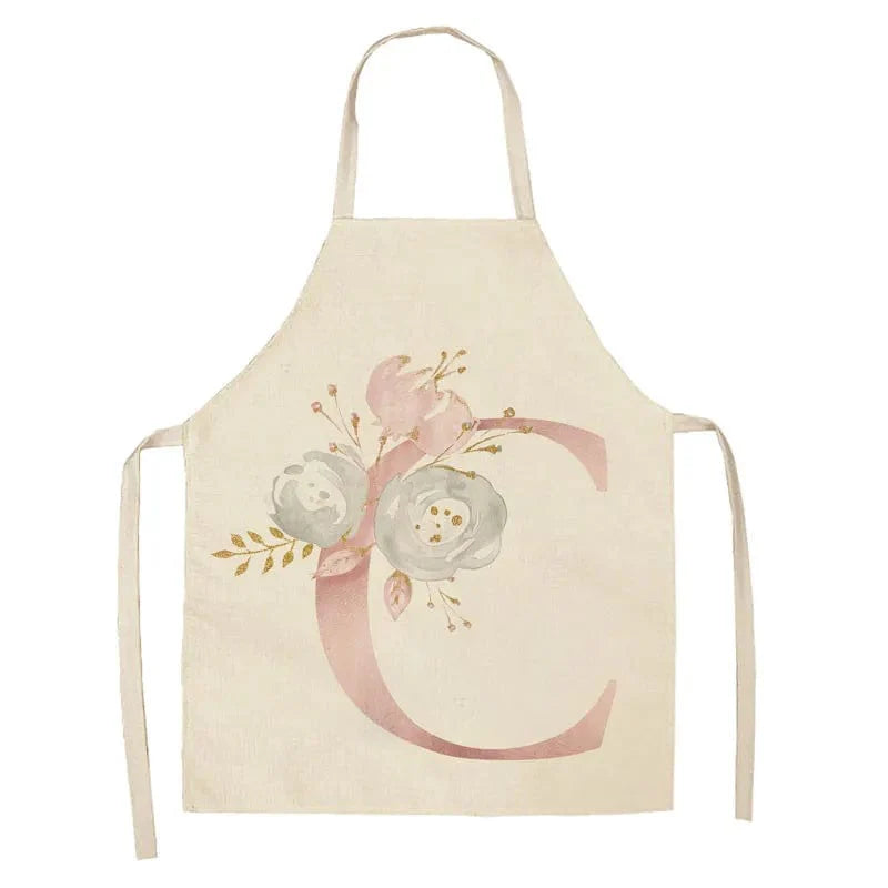 Barnförkläde med Rosamönster i Lin - Tillbehör för Matlagning och Bageri C / 68x55cm vuxenstorlek