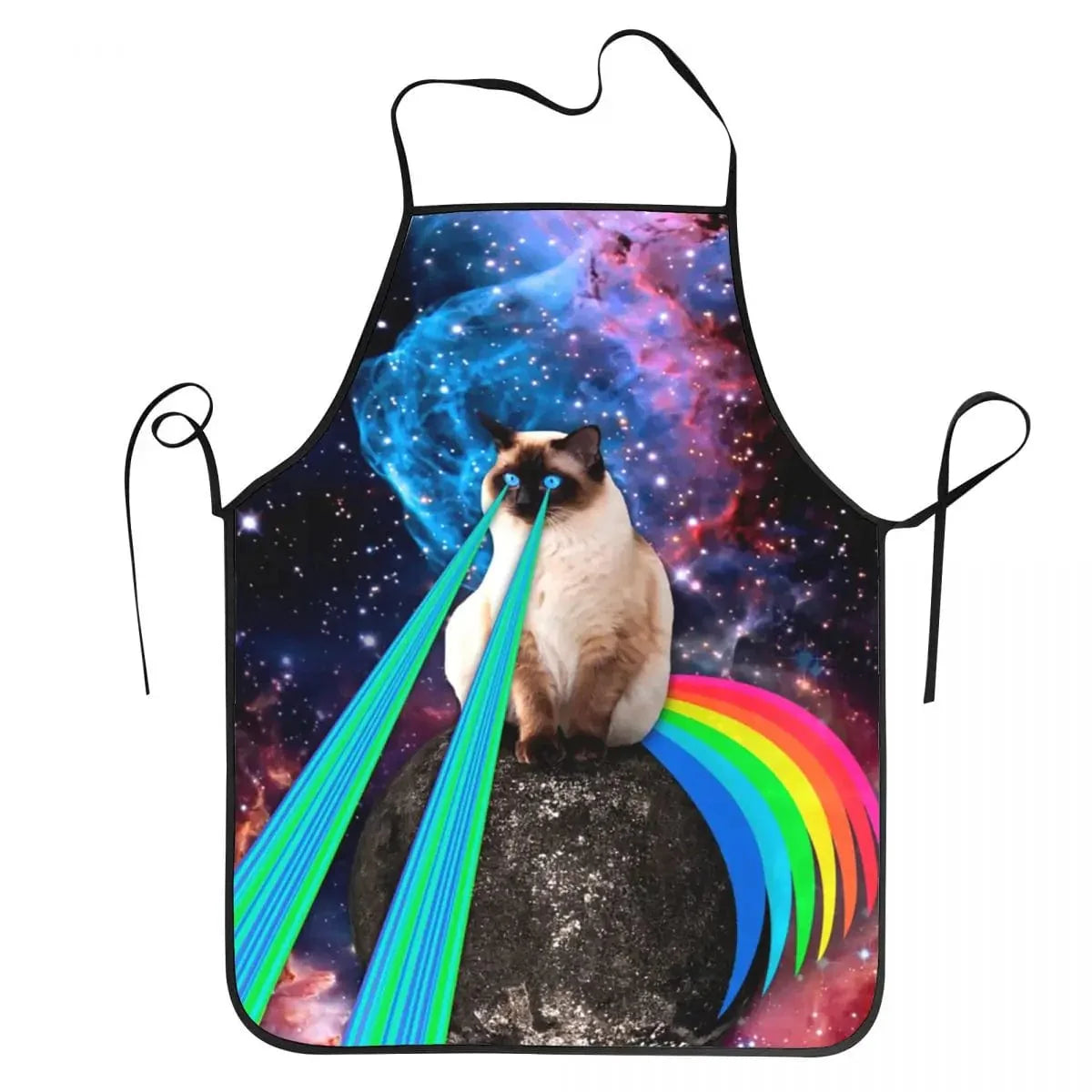 Köksförkläde Space Pizza Cat Meme för att laga mat med stil.