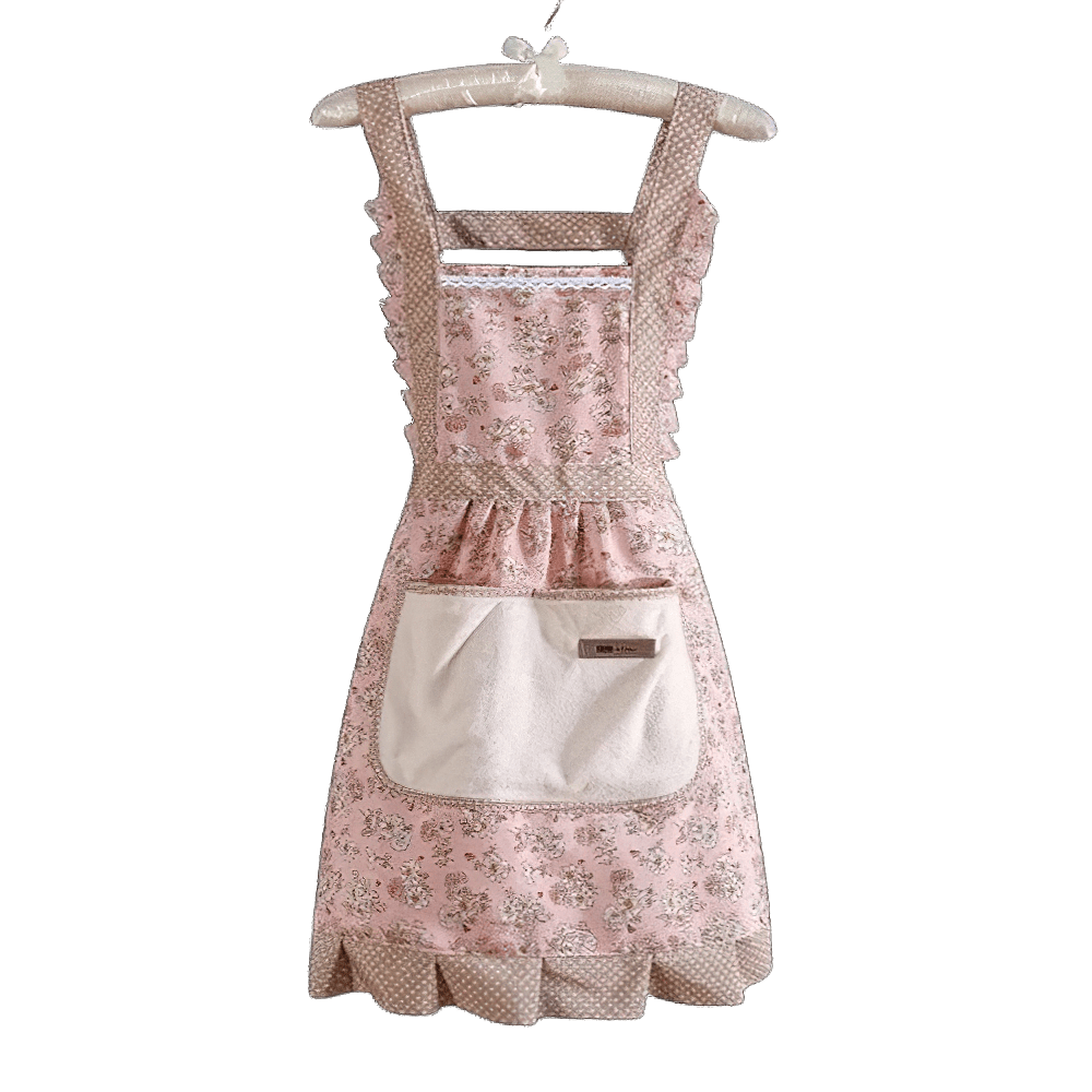 Vintage retro köksförkläde från 50-talet i traditionell rosa.