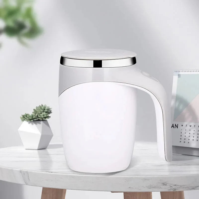 Automatisk Kaffe Muggen Återuppladdningsbar i Rostfritt Stål 301-400ml / Pärlvit