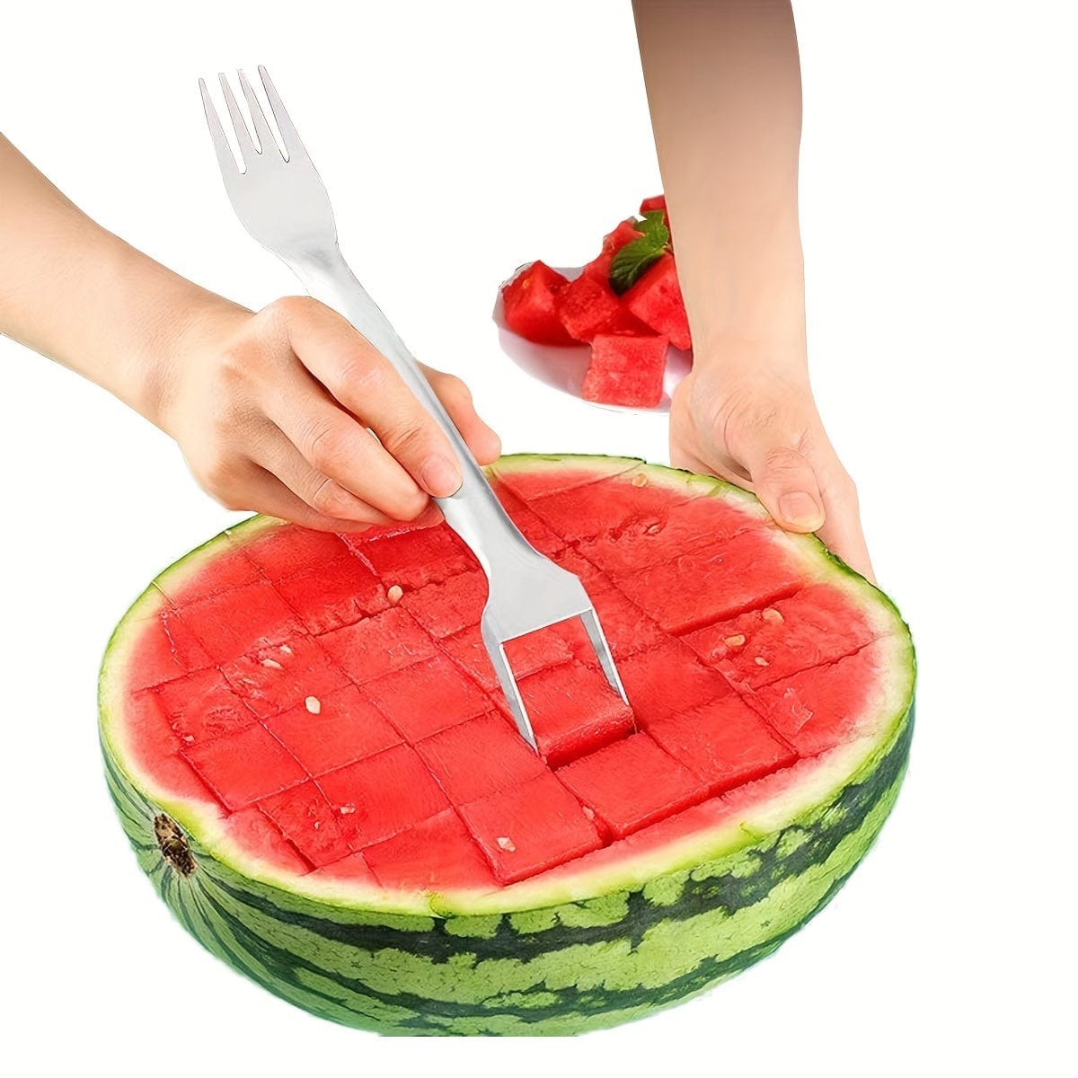 Vattenmelon skärare och urgröpare i rostfritt stål - 2-i-1 köksverktyg för att enkelt skära frukt och grönsaker 1 st