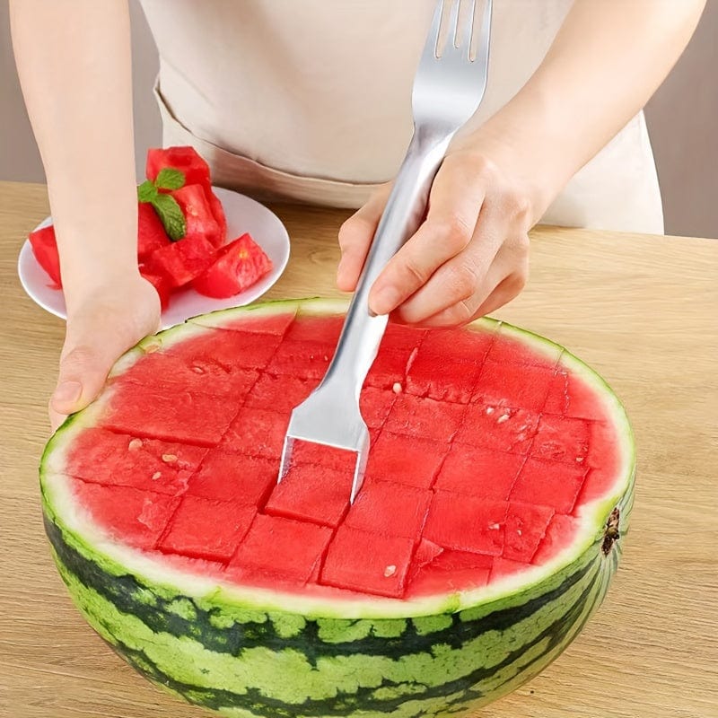 Vattenmelon skärare och urgröpare i rostfritt stål - 2-i-1 köksverktyg för att enkelt skära frukt och grönsaker 1 st