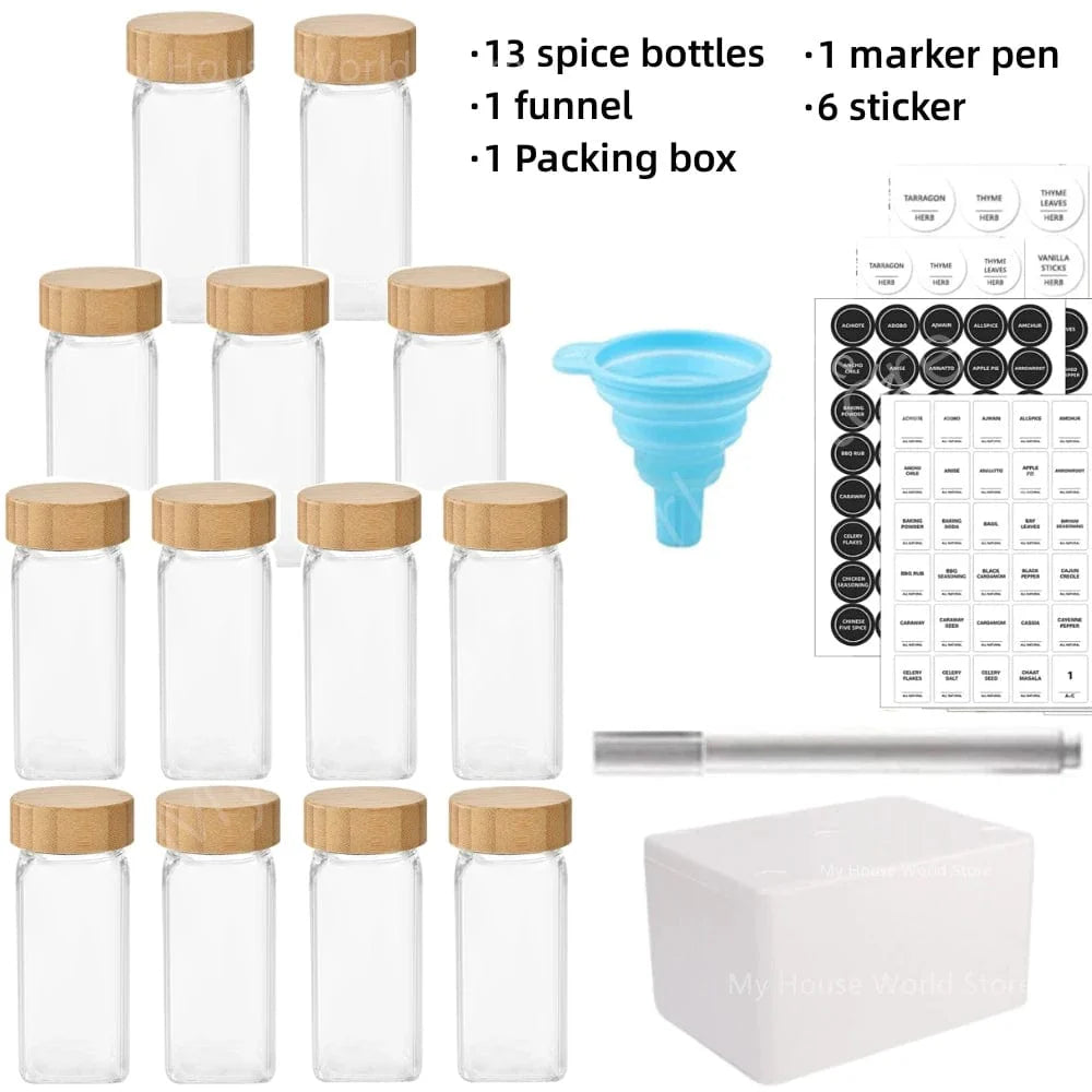 Letar du efter ett ekologiskt och praktiskt sätt att organisera dina kryddor? Upptäck vårt Set med Kryddburkar i Glas & Bambu. 13 st burkar set